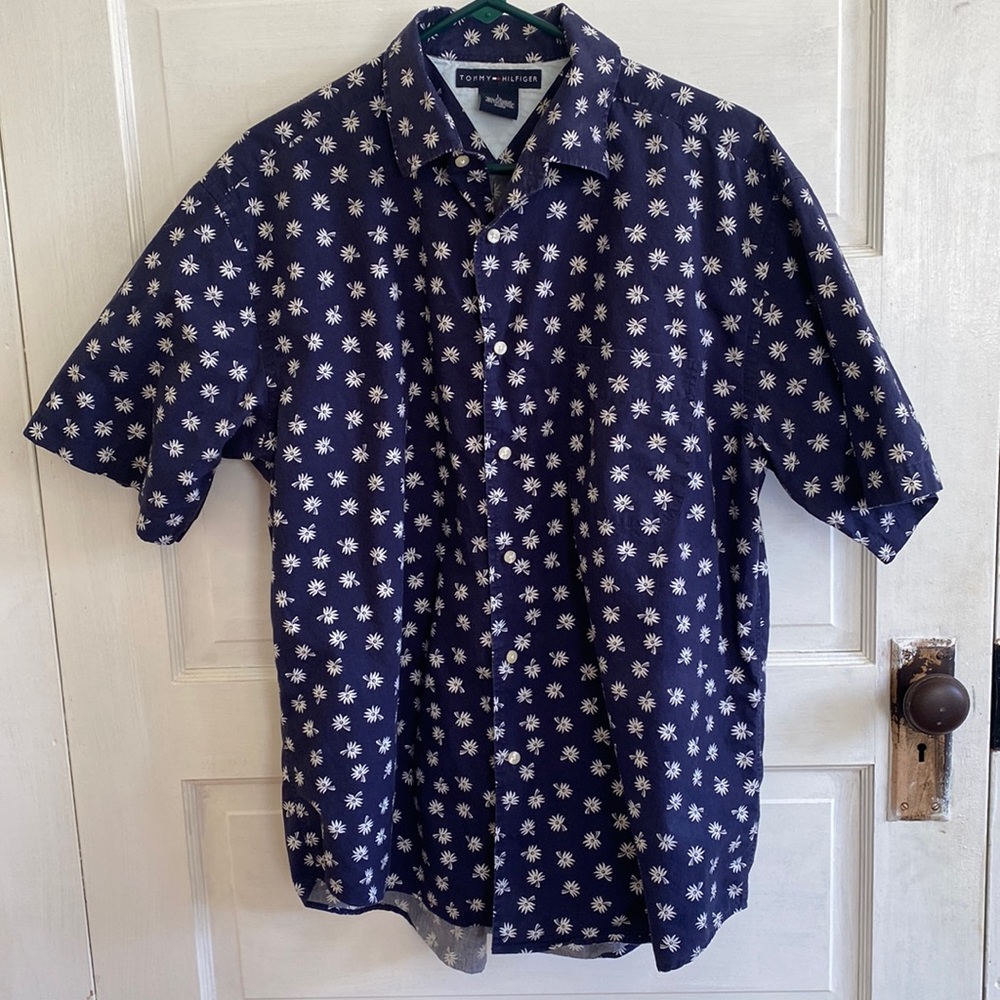 Mens Tommy Hilfiger Short Sleeve Button Up Shirt